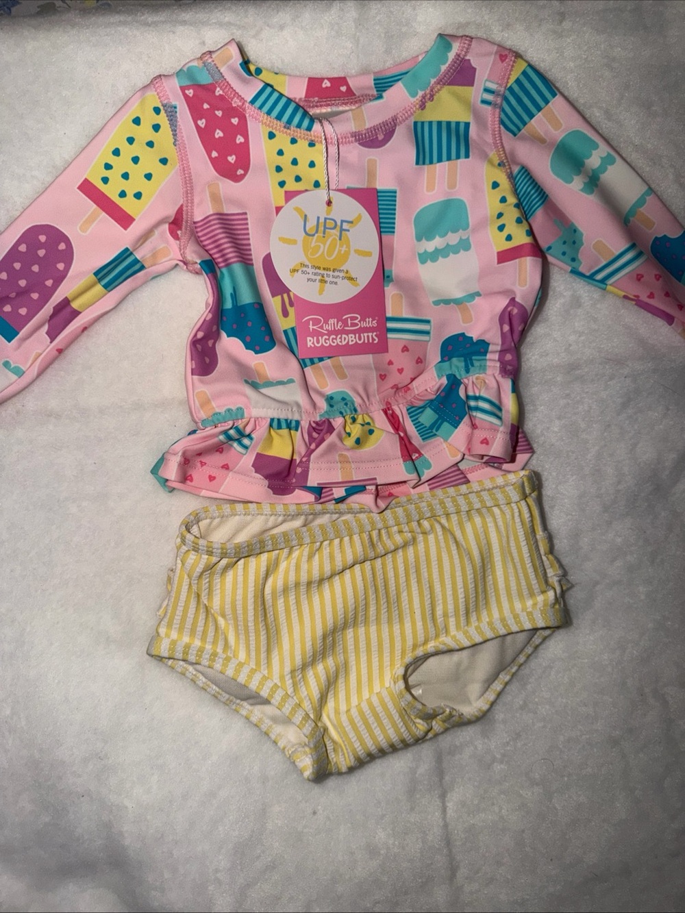New baby girls RuffleButts Swimsuit Size 3-6 months